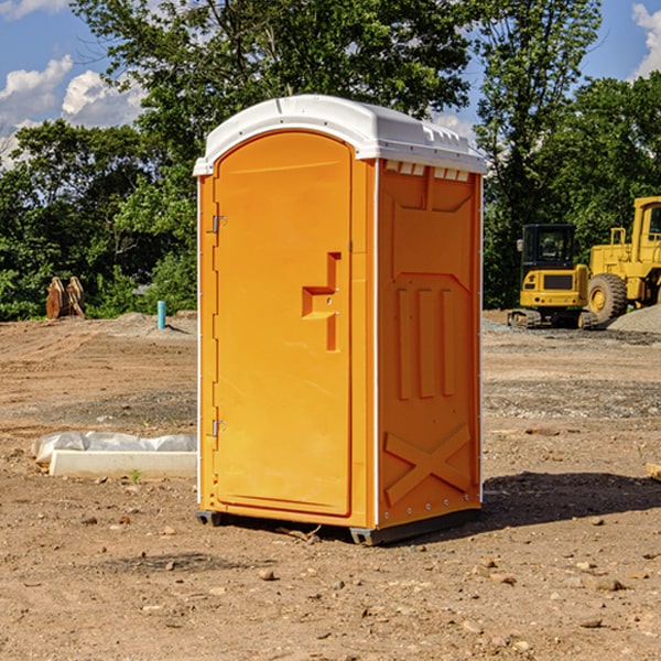 how often are the portable restrooms cleaned and serviced during a rental period in Edwards